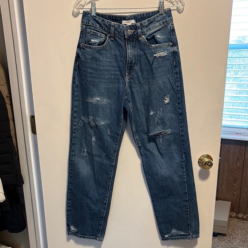 Forever 21 Blue Relaxed Jeans with Distressed Details